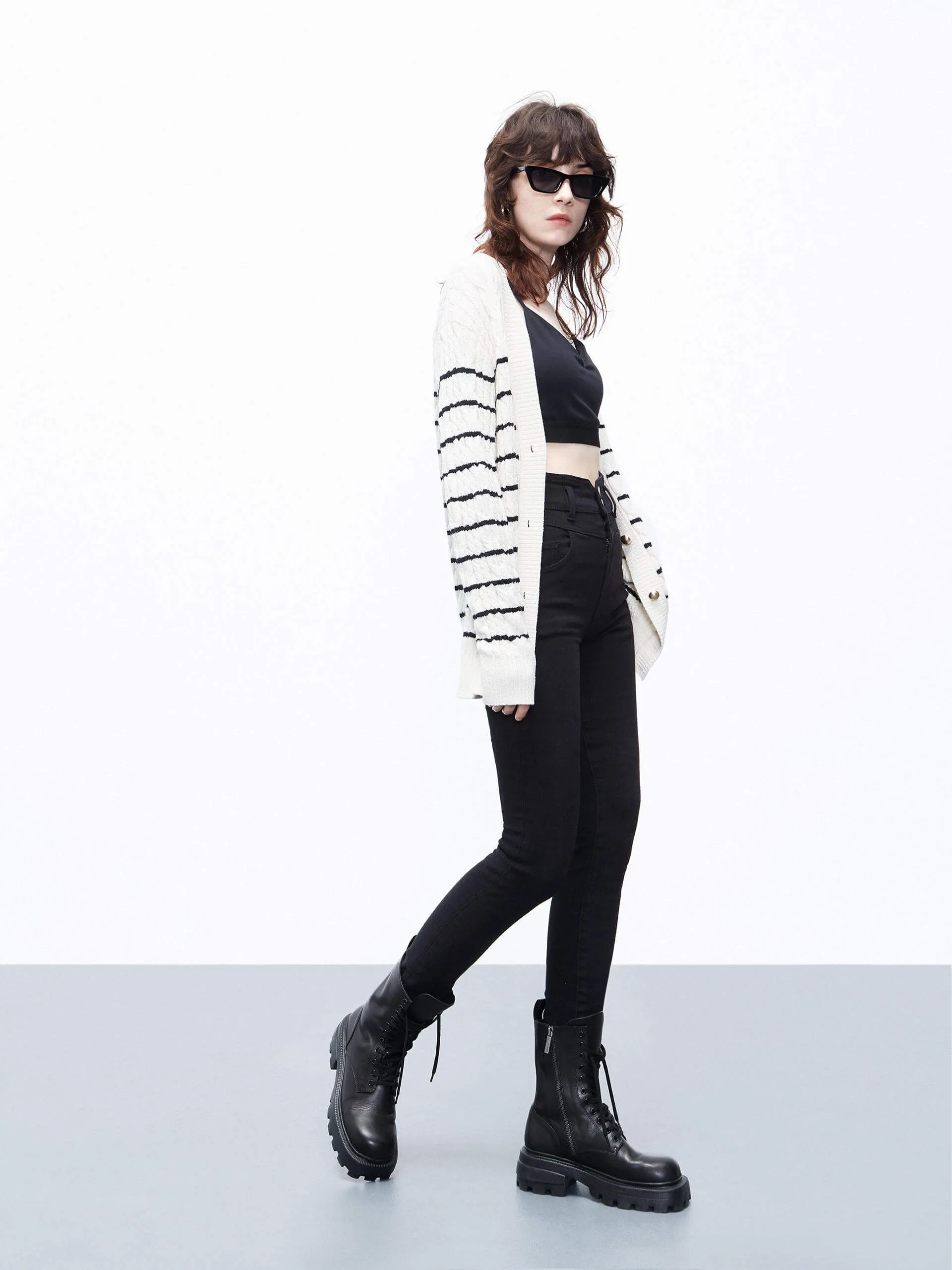 Loose Stripes Knit Cardigan sold by Mo&Co product image thumbnail 3