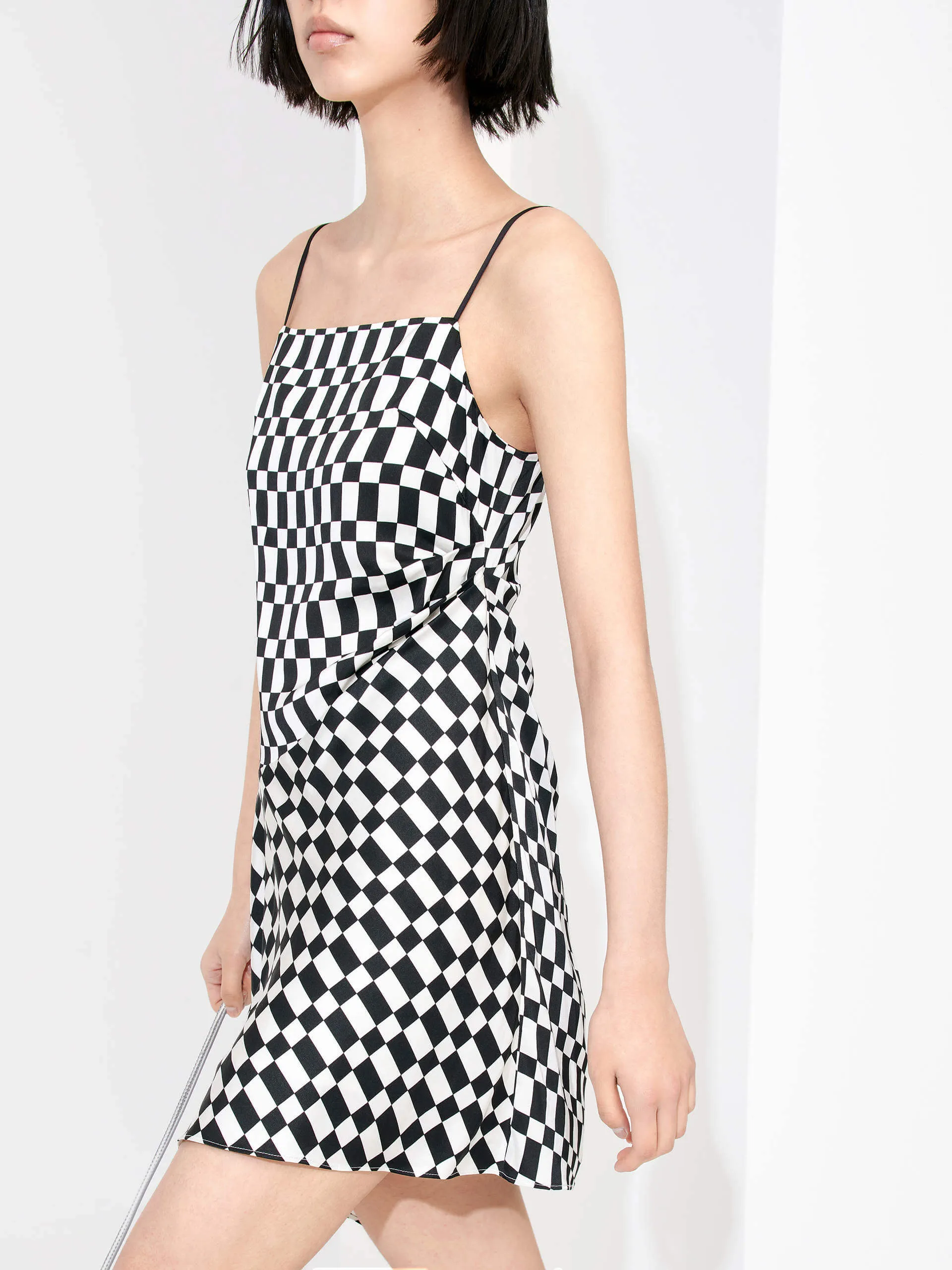 Side Pleated Checked Dress sold by Mo&Co product image thumbnail 3