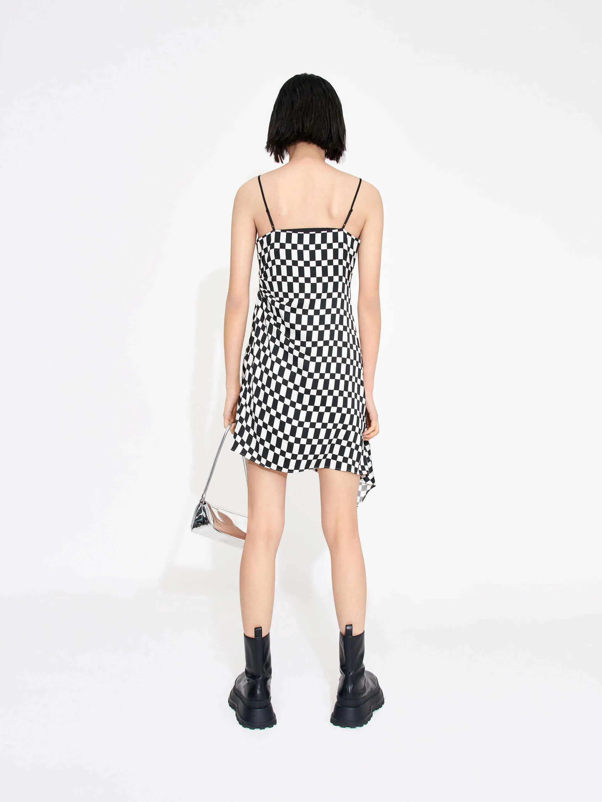 Side Pleated Checked Dress sold by Mo&Co product image thumbnail 2