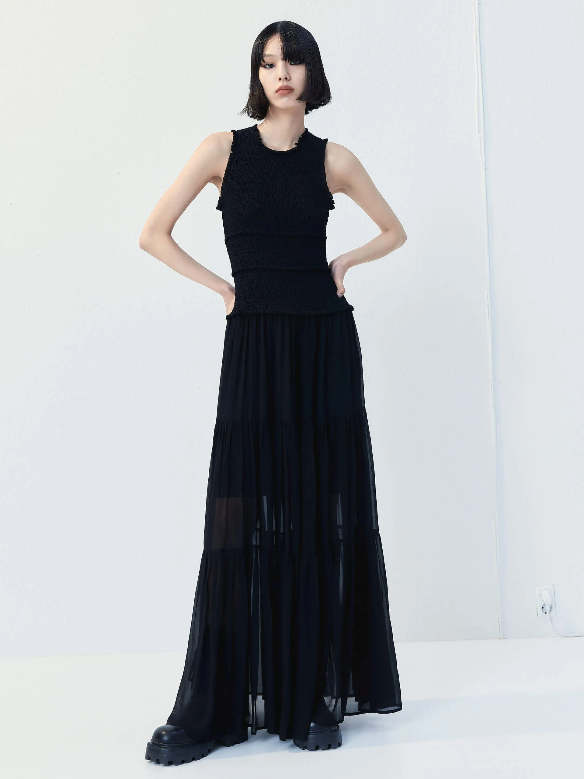 Smocked Maxi Dress sold by Mo&Co