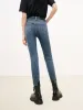 Double Waistline Skinny Cotton Jeans sold by Mo&Co