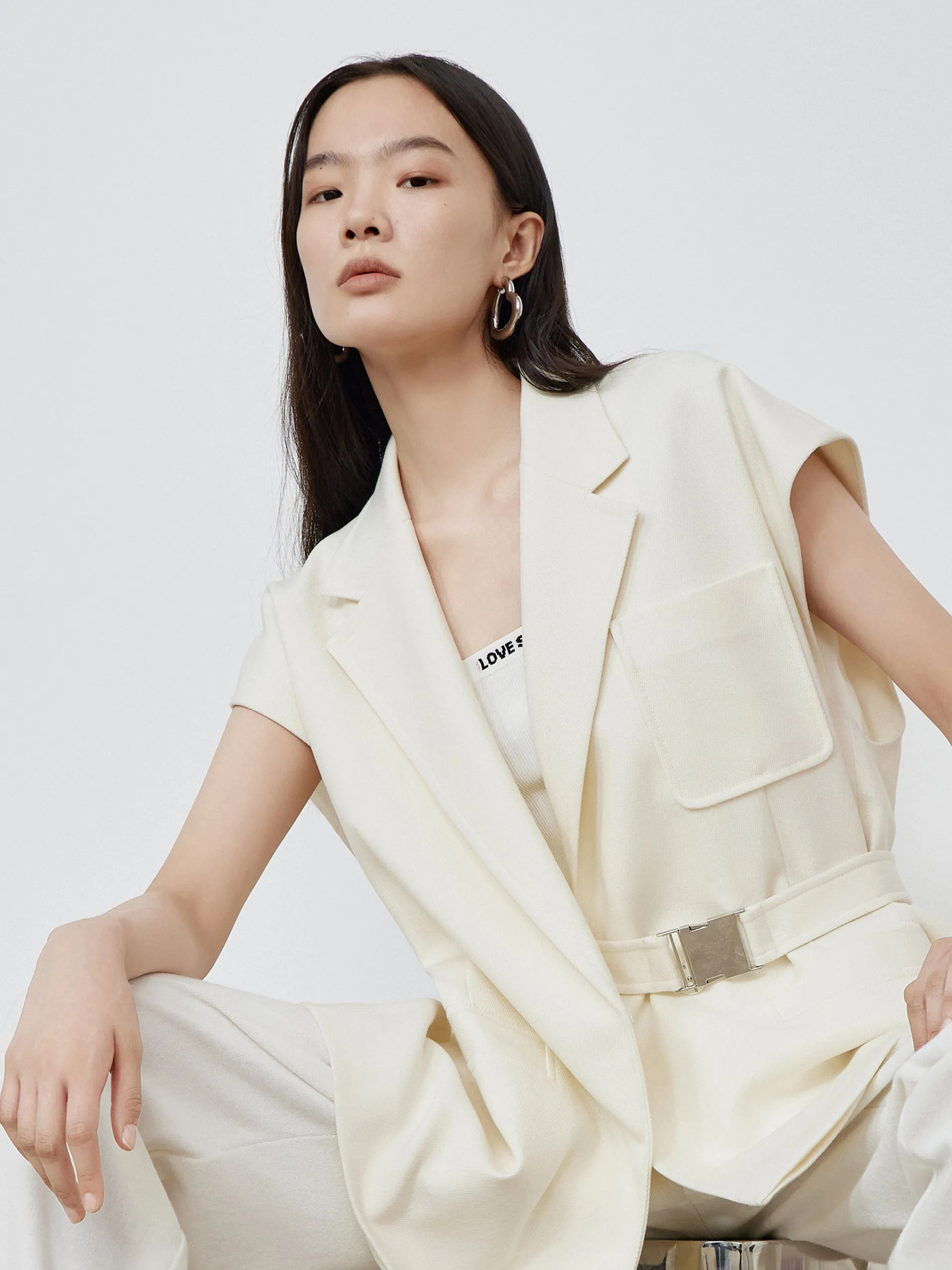 Wool Blend Blazer Waistcoat sold by Mo&Co product image thumbnail 4