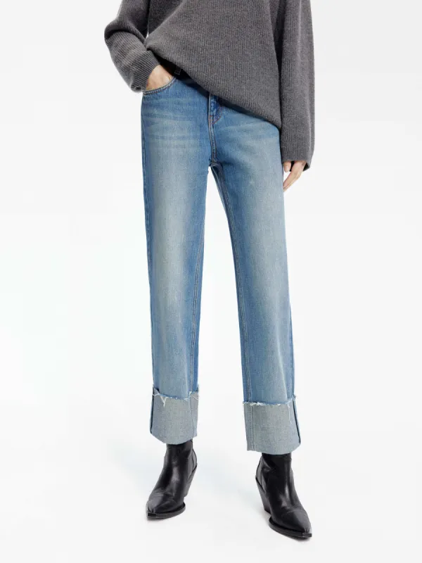 Straight Turn-Up Jeans sold by Mo&Co