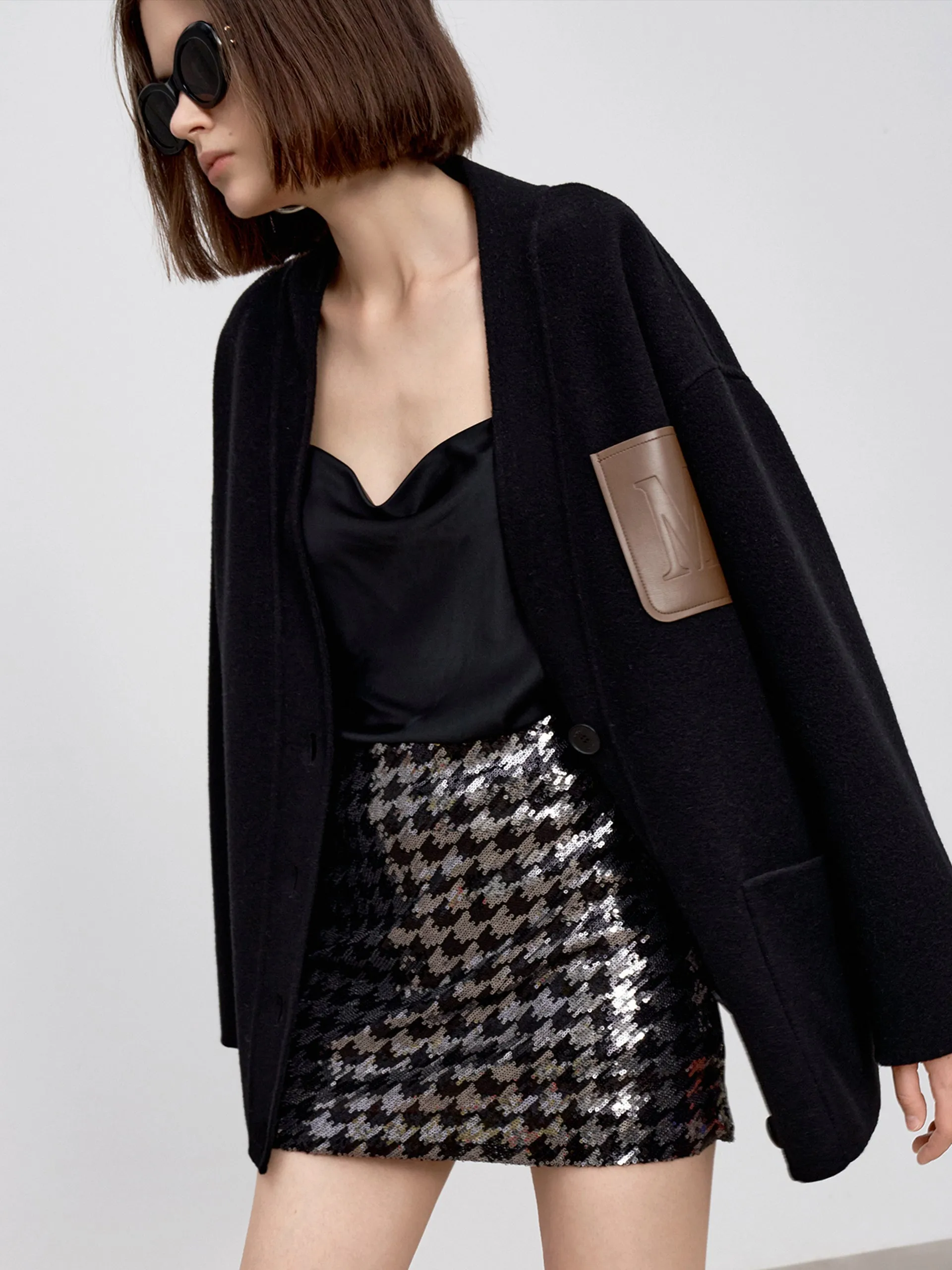 Wool Blend V-neck Coat sold by Mo&Co product image thumbnail 5