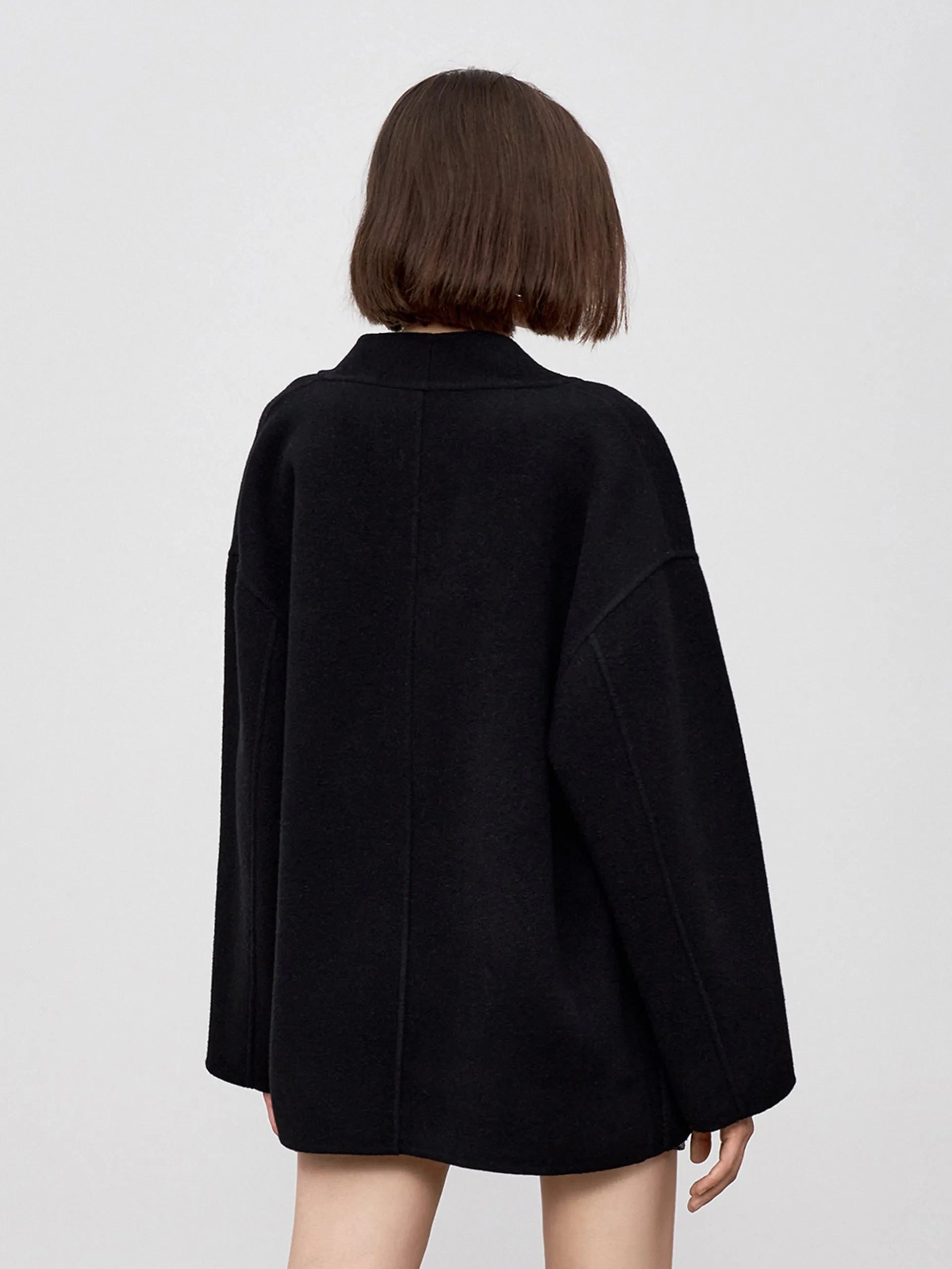 Wool Blend V-neck Coat sold by Mo&Co product image thumbnail 4