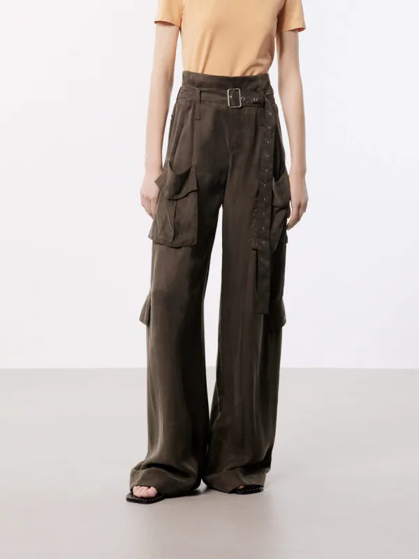 Wide Leg Cargo Pants sold by Mo&Co