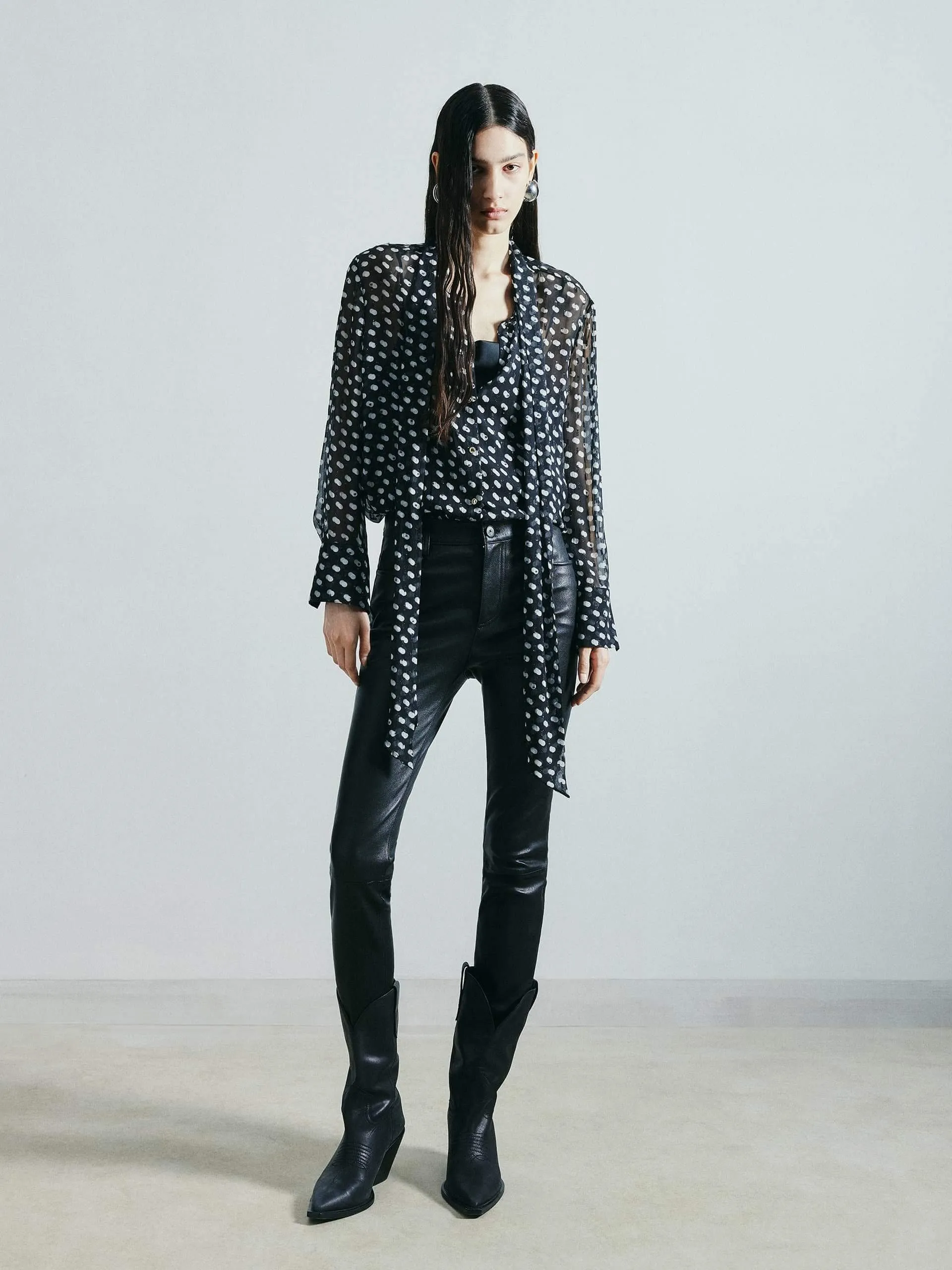 Polka Dot Silk Shirt sold by Mo&Co product image thumbnail 2