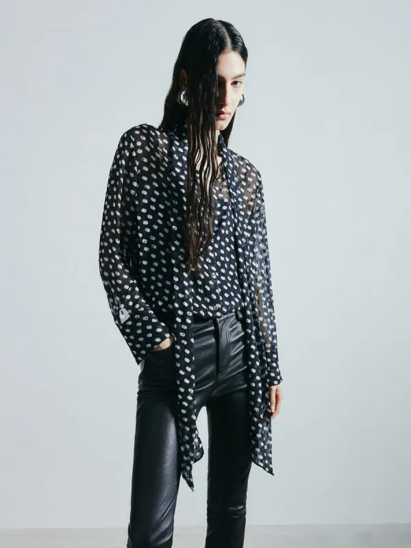 Polka Dot Silk Shirt sold by Mo&Co