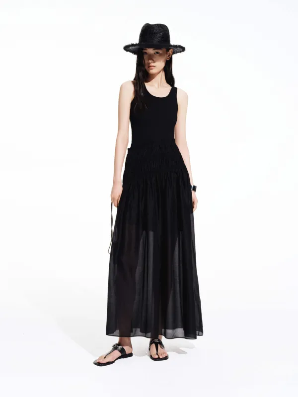 Paneled Detail Sleeveless Dress sold by Mo&Co