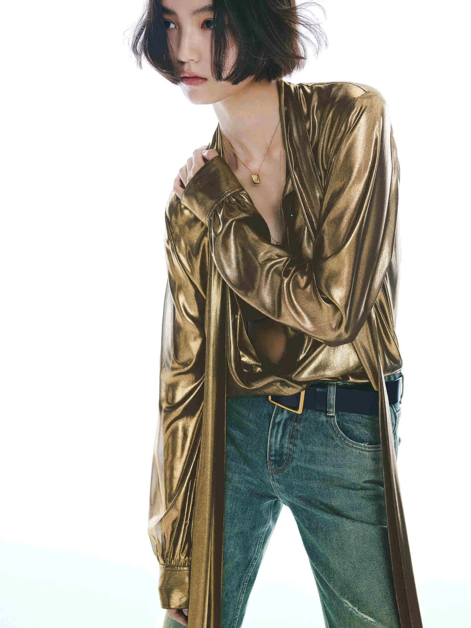 Long Sleeve Tie Blouse sold by Mo&Co product image thumbnail 2