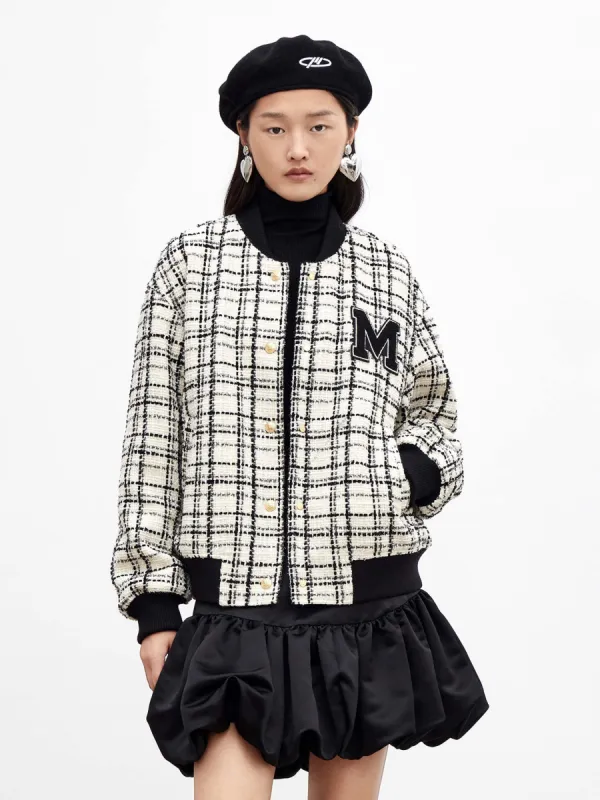 Contrast Tweed Checkered Jacket sold by Mo&Co