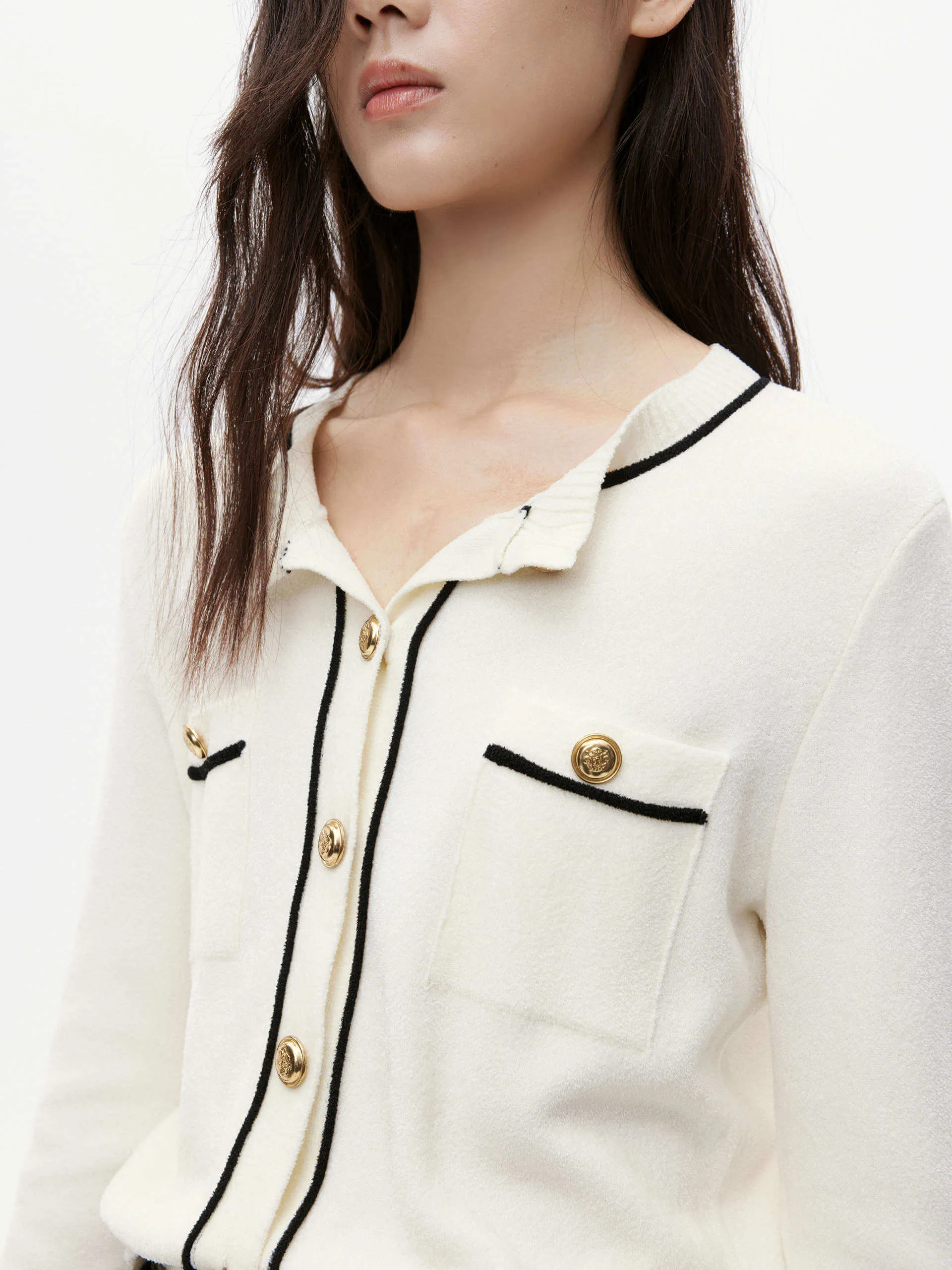 Metallic Button Knit Cardigan sold by Mo&Co product image thumbnail 3