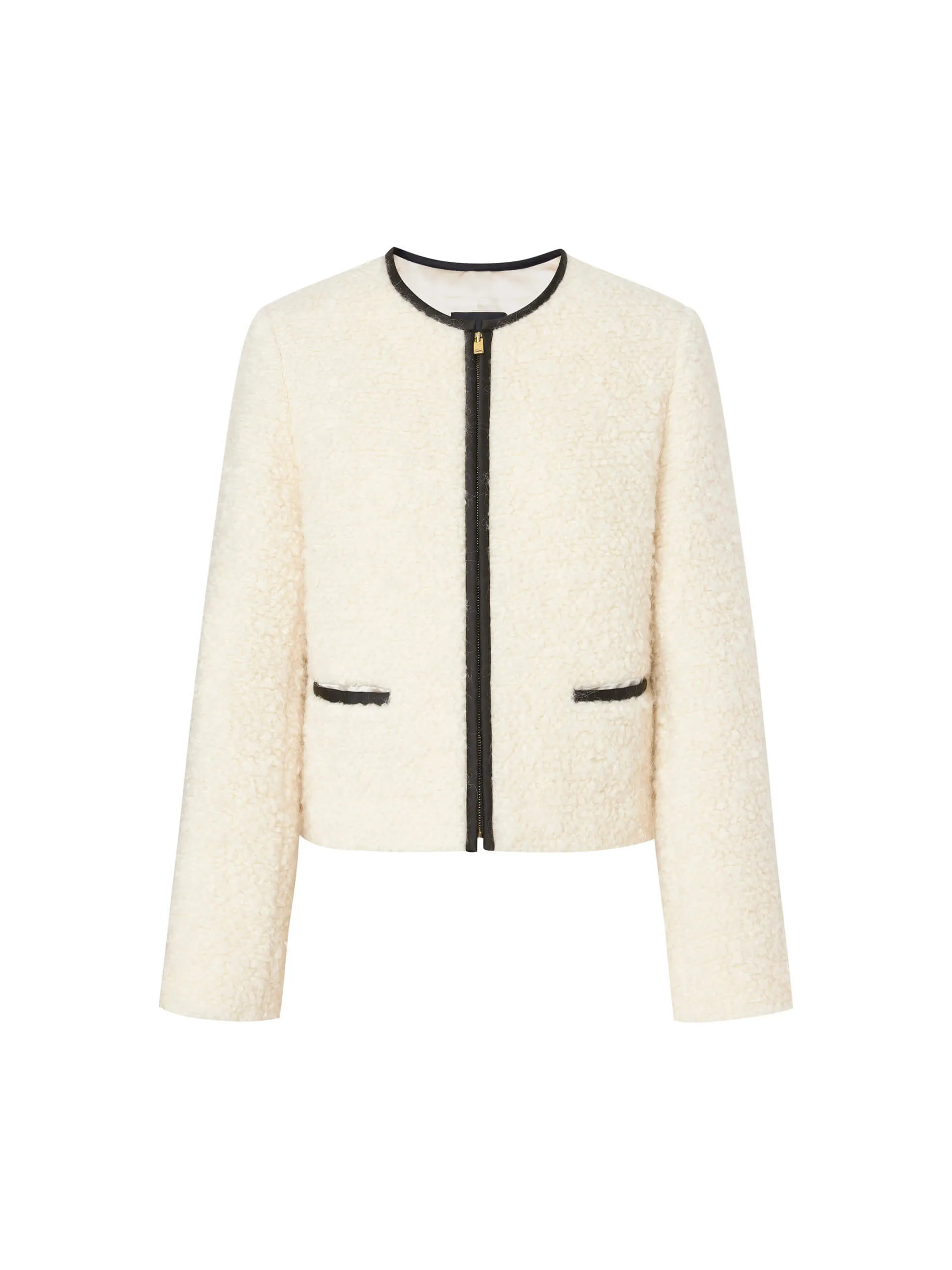 Boucle Textured Cropped Jacket sold by Mo&Co product image thumbnail 5