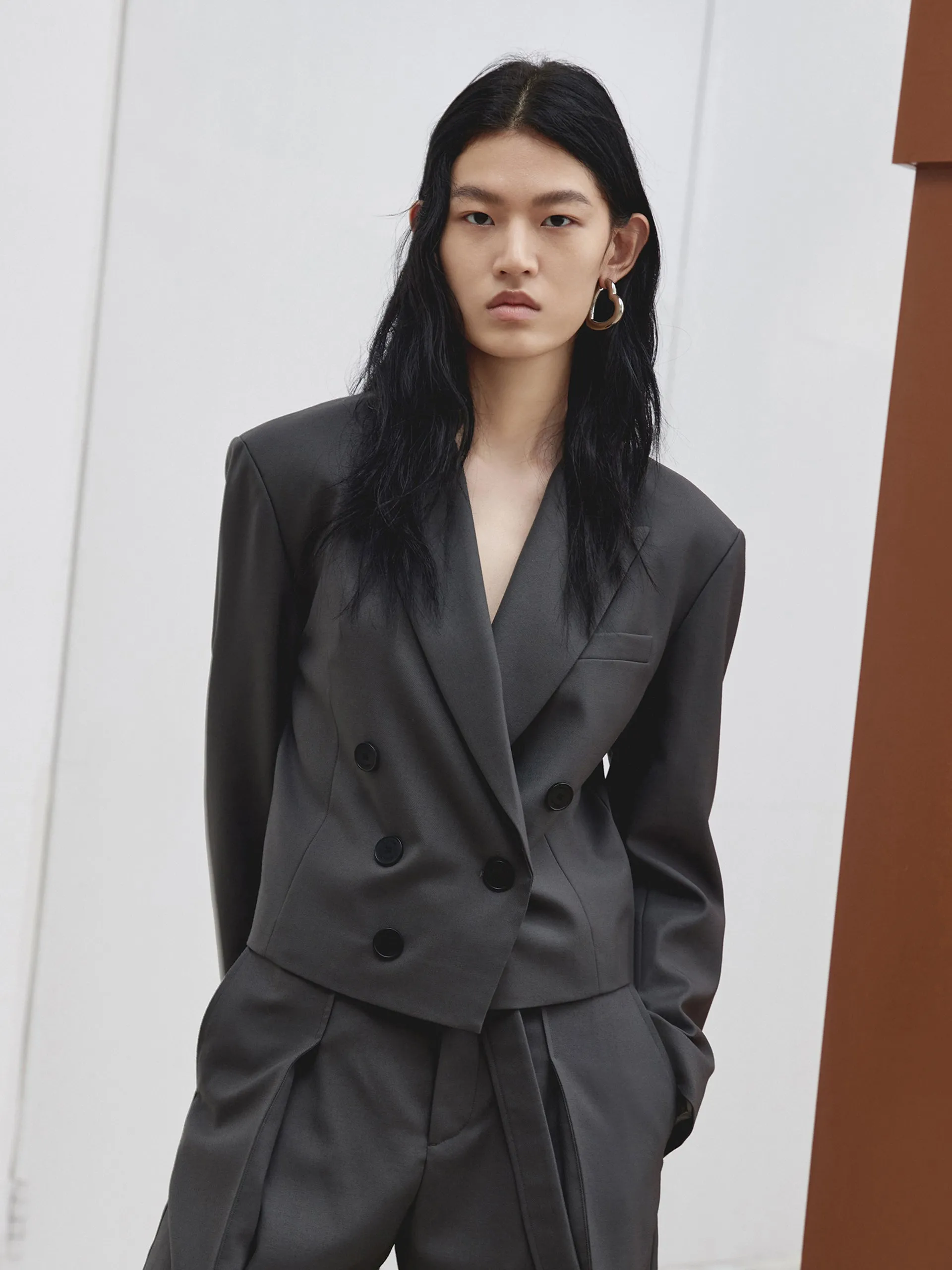 Double Breasted Cropped Blazer sold by Mo&Co product image thumbnail 3