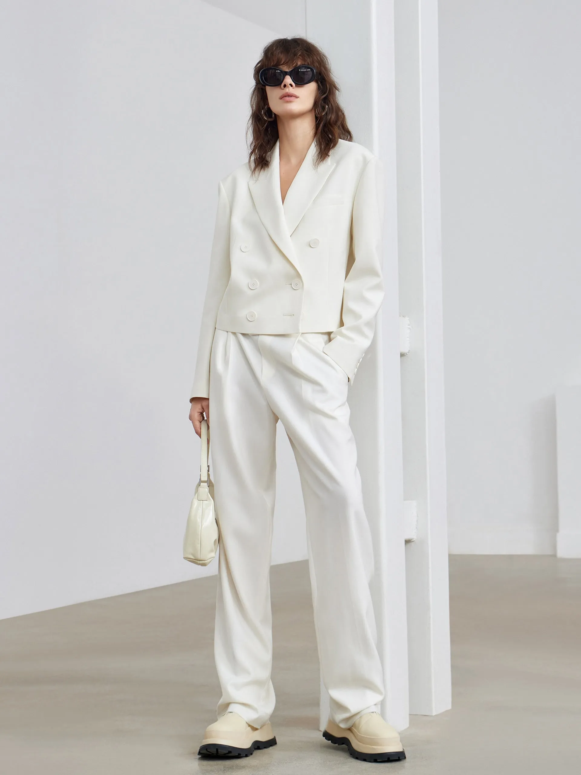 Double Breasted Cropped Blazer sold by Mo&Co product image thumbnail 5