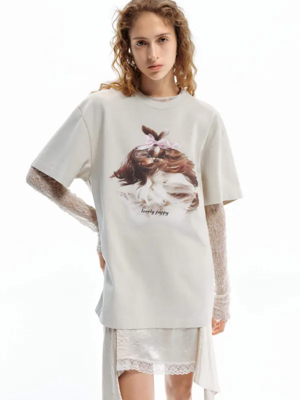 Printed Cotton Jersey T-shirt sold by Mo&Co