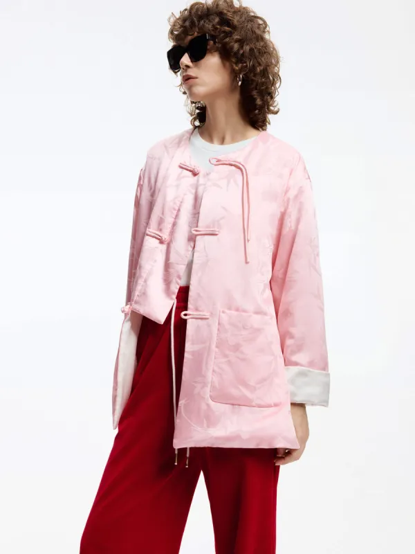 Silk Blend Collarless Coat sold by Mo&Co