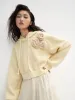 Rosebud Cropped Hooded Sweatshirt sold by Mo&Co