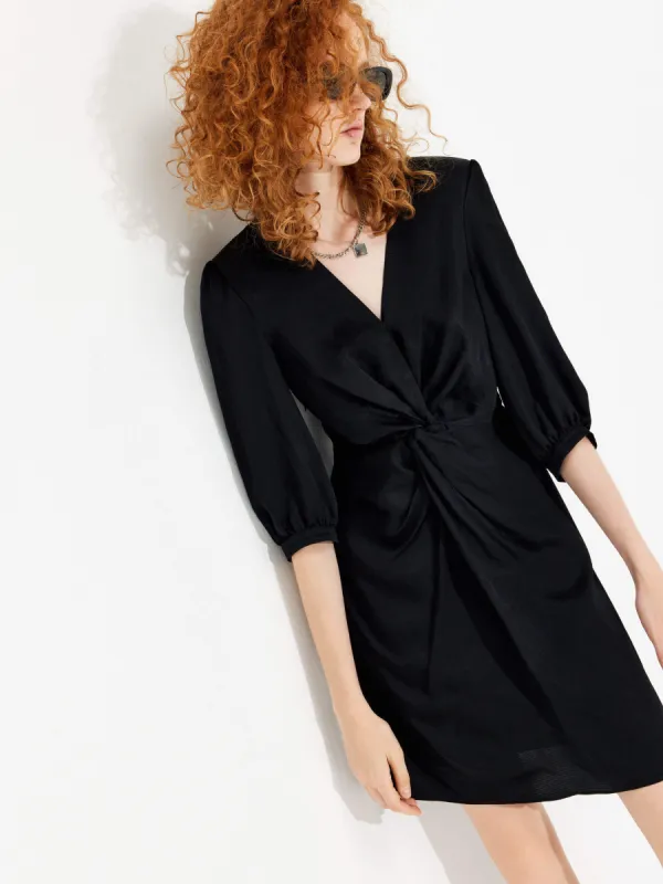 Twisted Front Mini Dress sold by Mo&Co