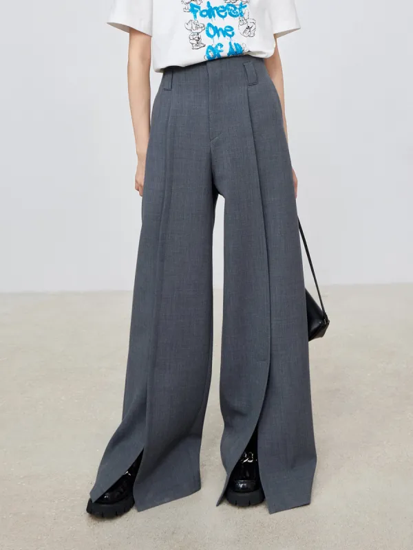 High Waist Slit Wide Leg Pants sold by Mo&Co