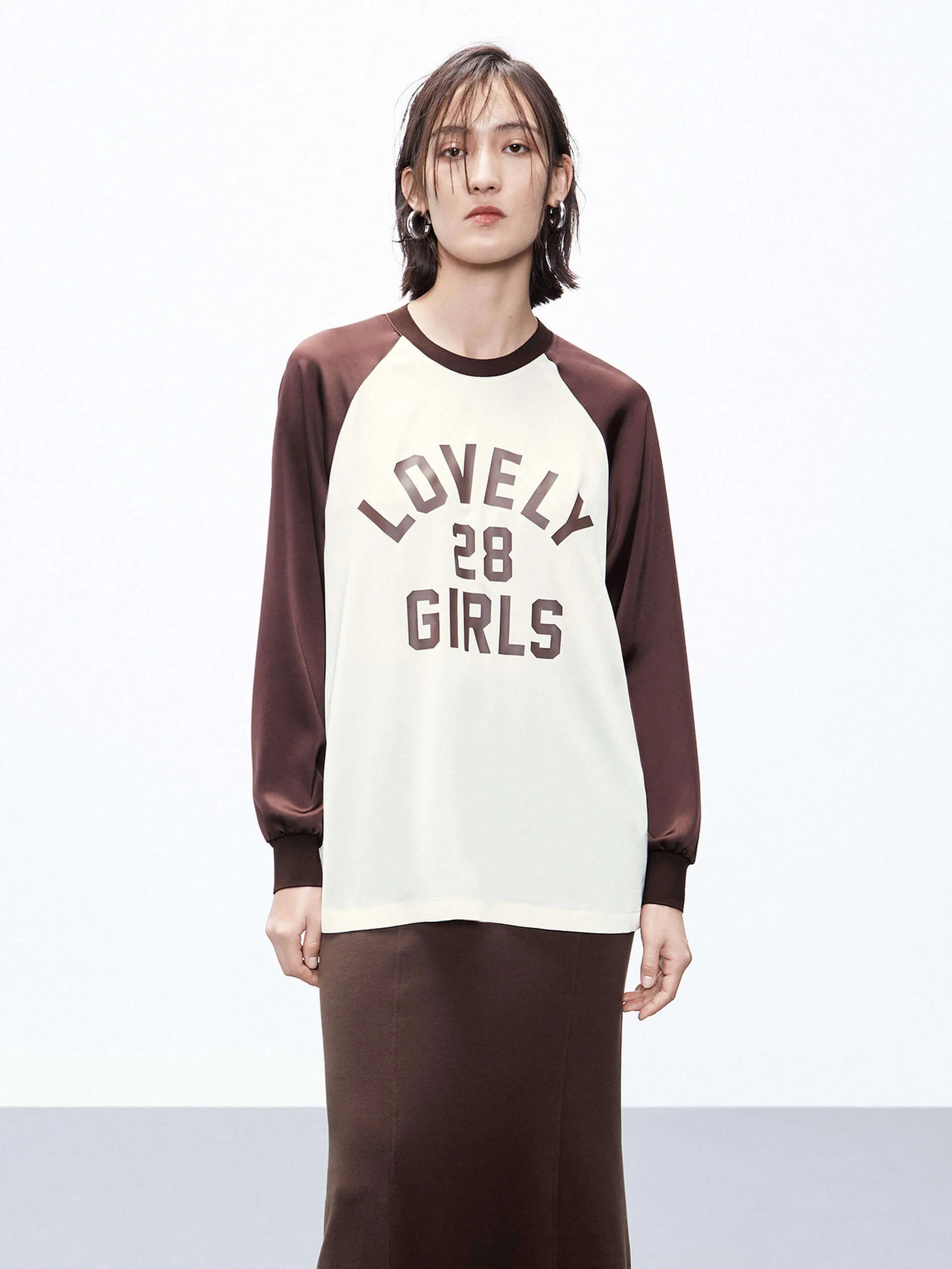 Two Tone Printed Top sold by Mo&Co