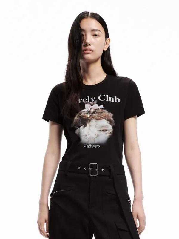 Printed Cotton Blend T-shirt sold by Mo&Co