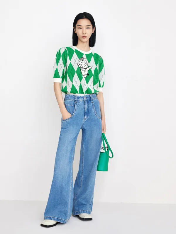 Cotton Long Wide Leg Jeans sold by Mo&Co