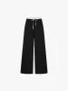 Wool Blend Contrast Pants sold by Mo&Co