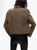 Checkered Cropped Wool Jacket sold by Mo&Co