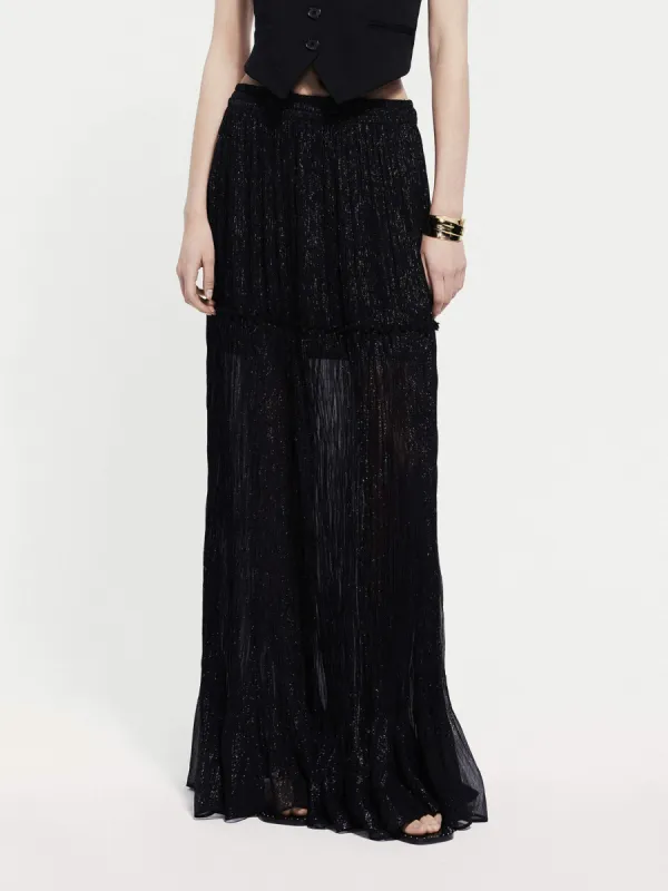 Metallic Textured Maxi Skirt sold by Mo&Co