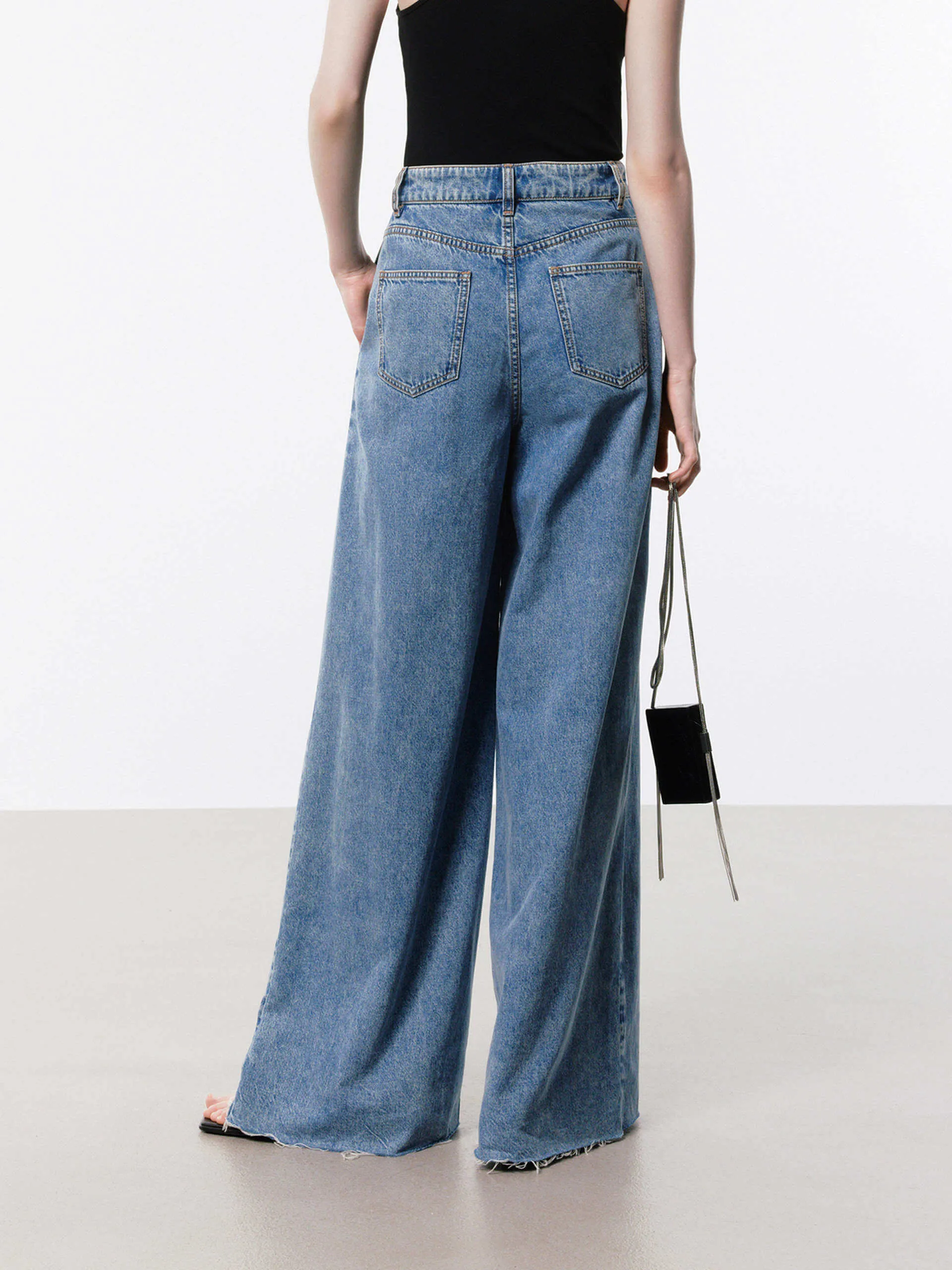 Pleated Wide Leg Jeans sold by Mo&Co product image thumbnail 3