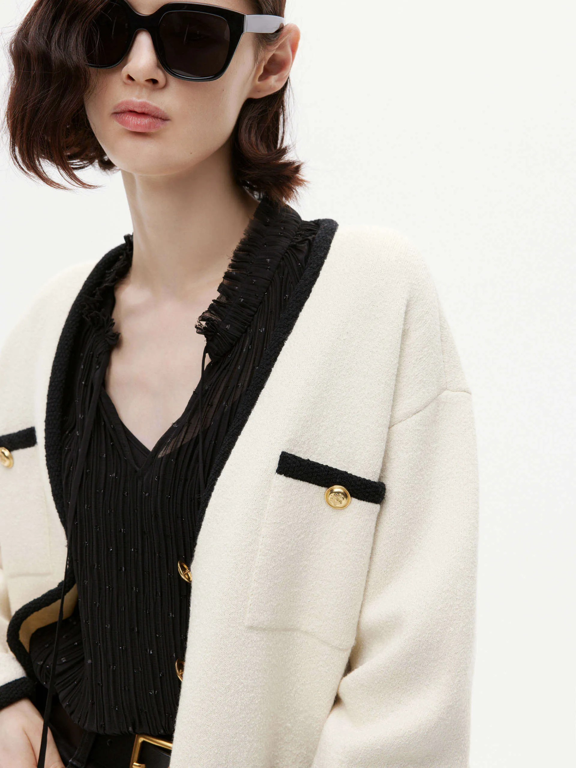 Contrast Detail Pockets Cardigan sold by Mo&Co product image thumbnail 4