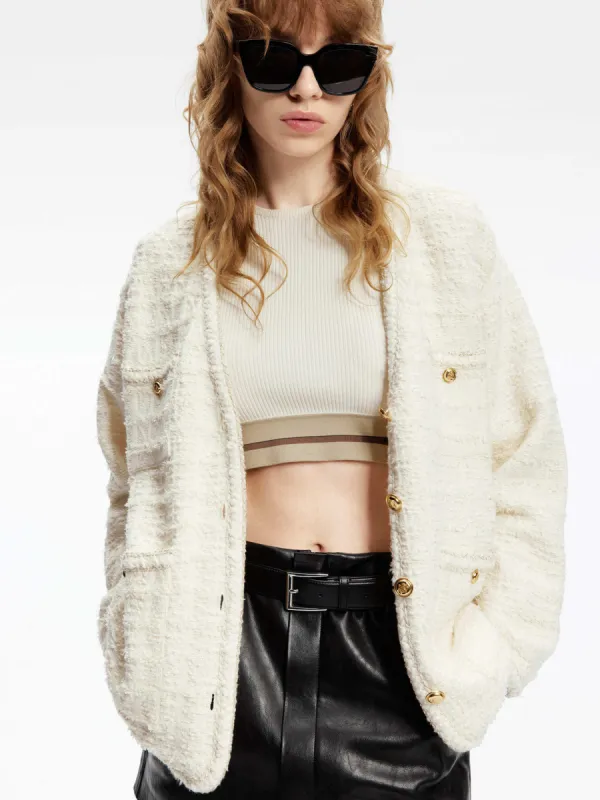 Textured V-neck Cardigan sold by Mo&Co