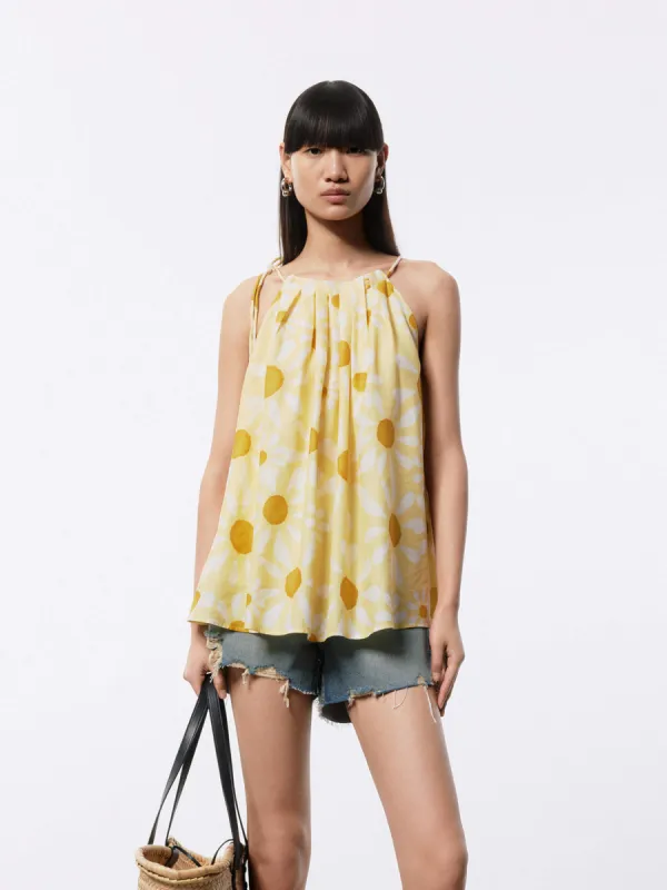 Floral Printed Halter Top sold by Mo&Co