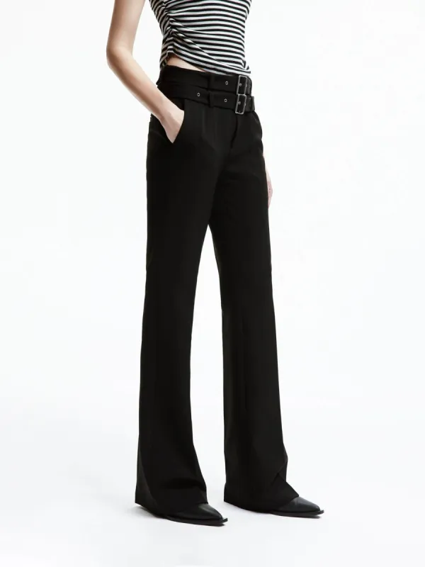 Belt Straight Leg Pants sold by Mo&Co