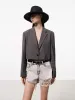 Cropped Wool Blend Blazer sold by Mo&Co