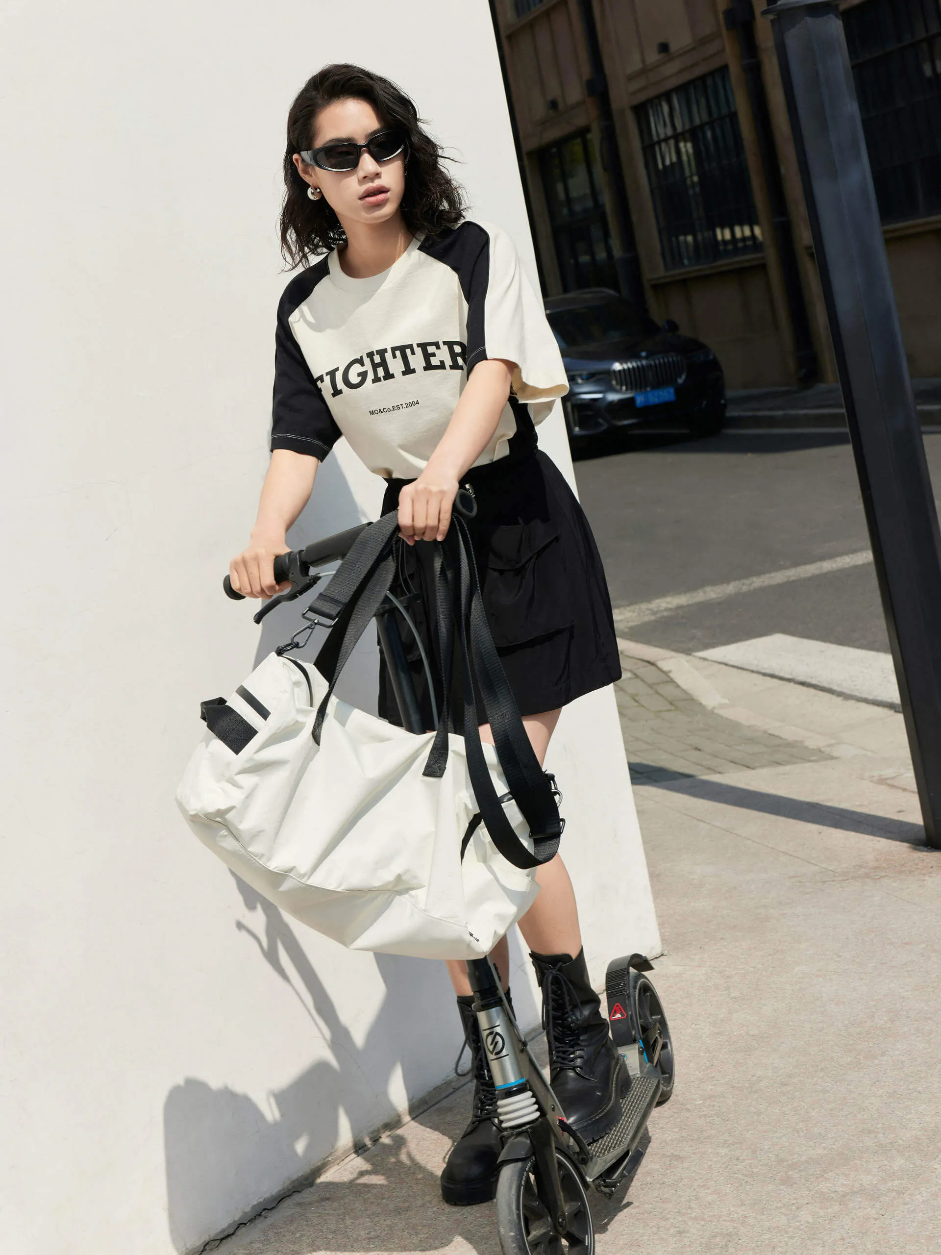 Color Block Letter Print T-shirt sold by Mo&Co product image thumbnail 5