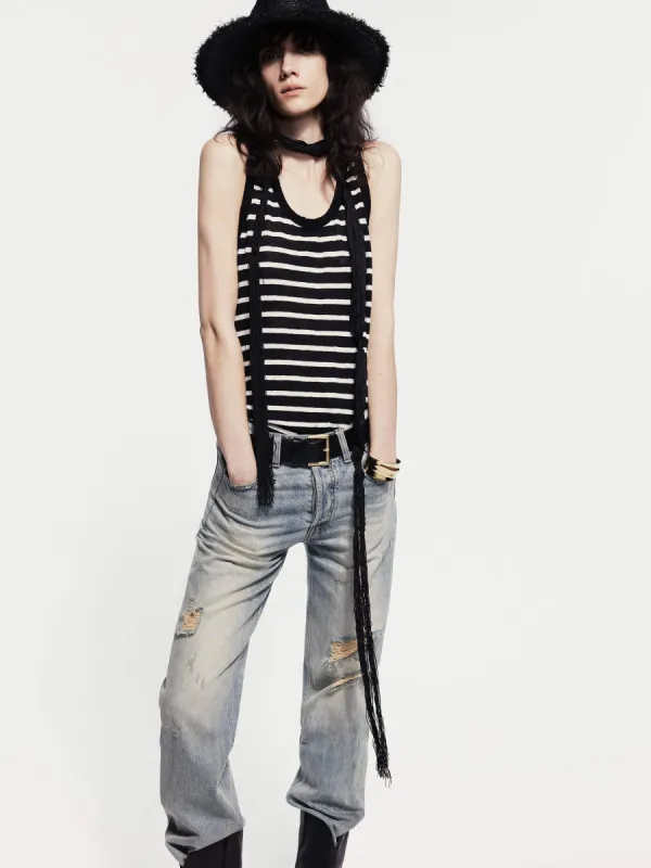 Linen Fitted Vest Top sold by Mo&Co