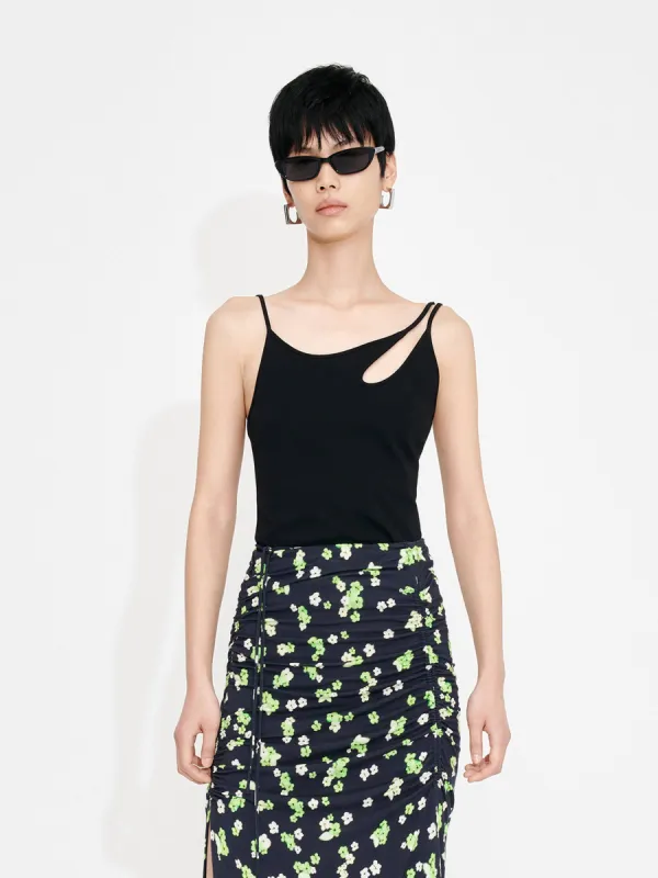 Cutout Strap Tank Top sold by Mo&Co