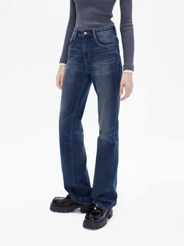 High Rise Straight Jeans sold by Mo&Co