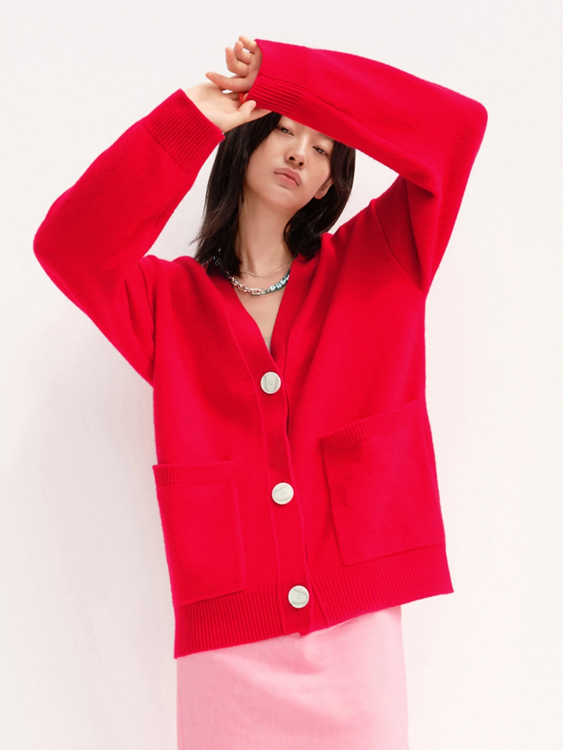 Oversized Flower Wool Knit Cardigan sold by Mo&Co
