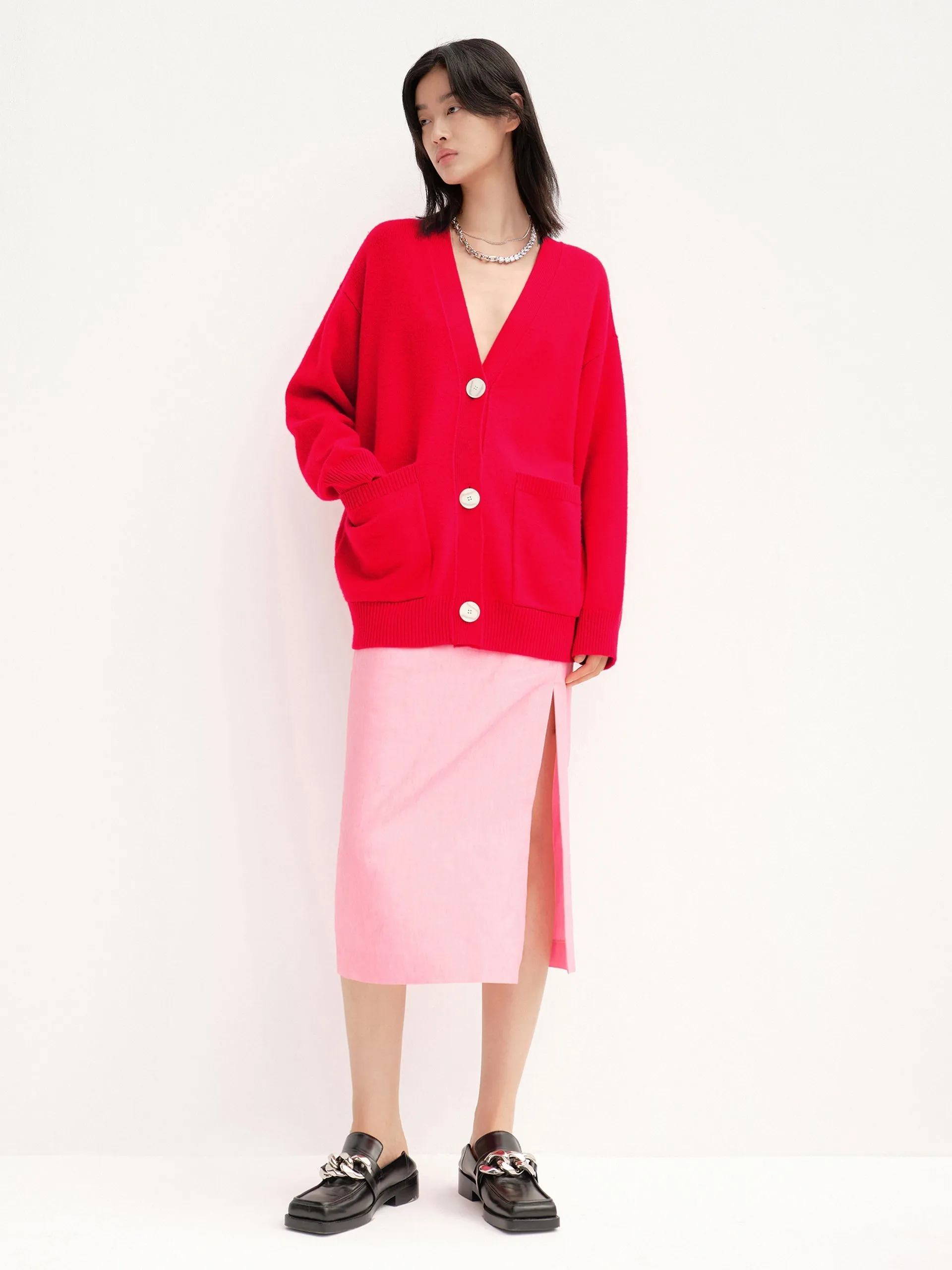 Oversized Flower Wool Knit Cardigan sold by Mo&Co product image thumbnail 3