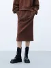 Drawstring Back Slit Skirt sold by Mo&Co