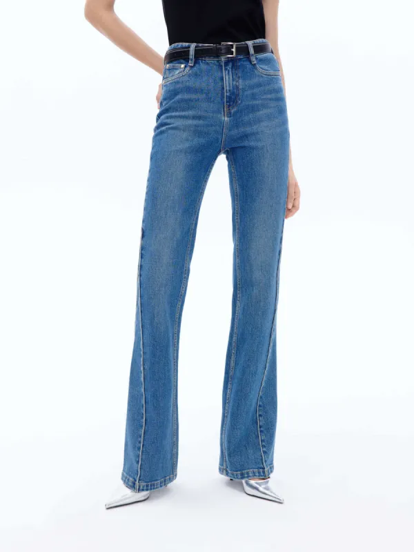 Mid Waist Flared Jeans sold by Mo&Co