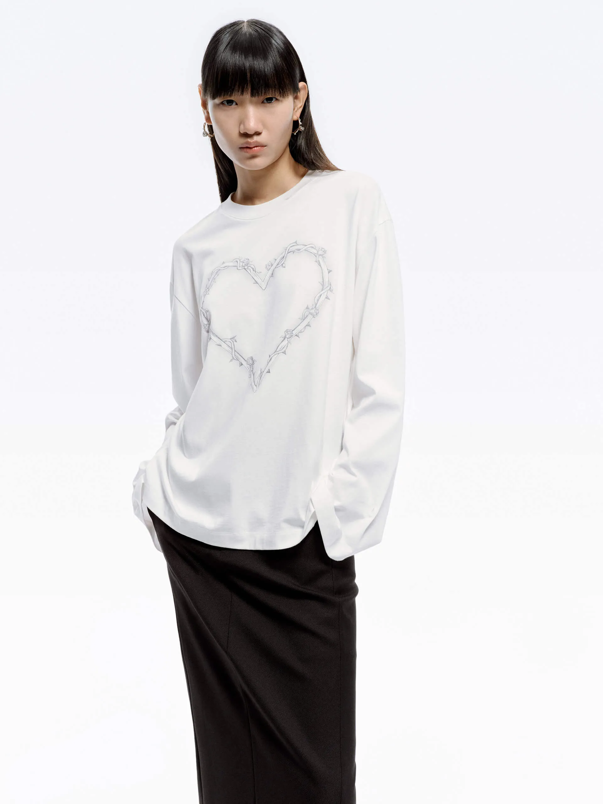 Heart Pattern Loose T-shirt sold by Mo&Co