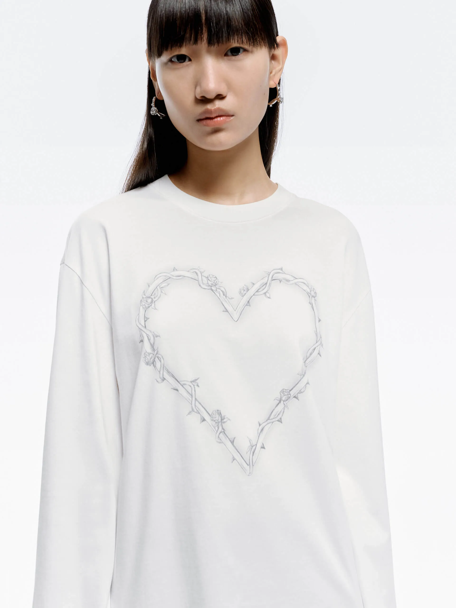 Heart Pattern Loose T-shirt sold by Mo&Co product image thumbnail 3