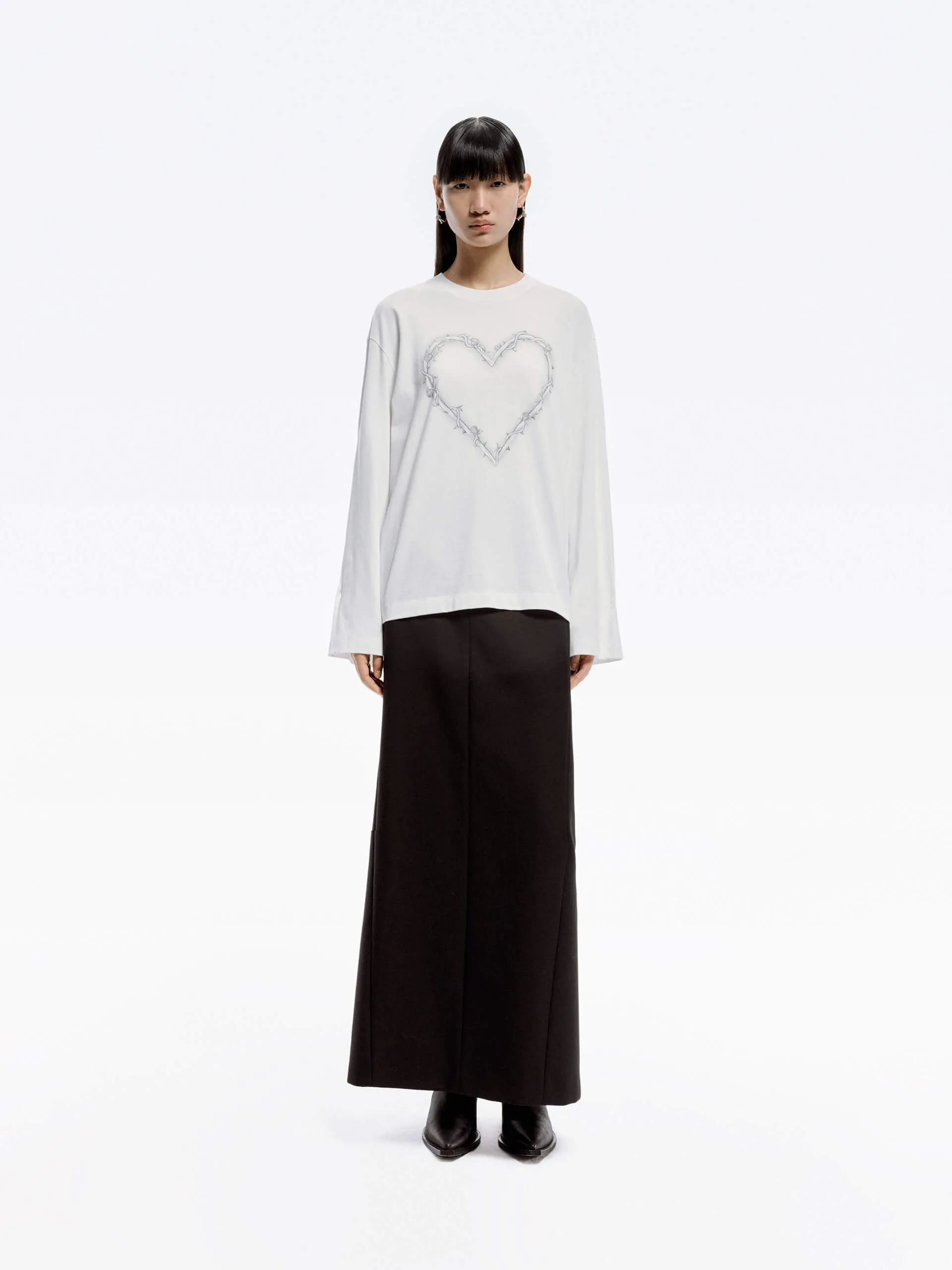 Heart Pattern Loose T-shirt sold by Mo&Co product image thumbnail 2