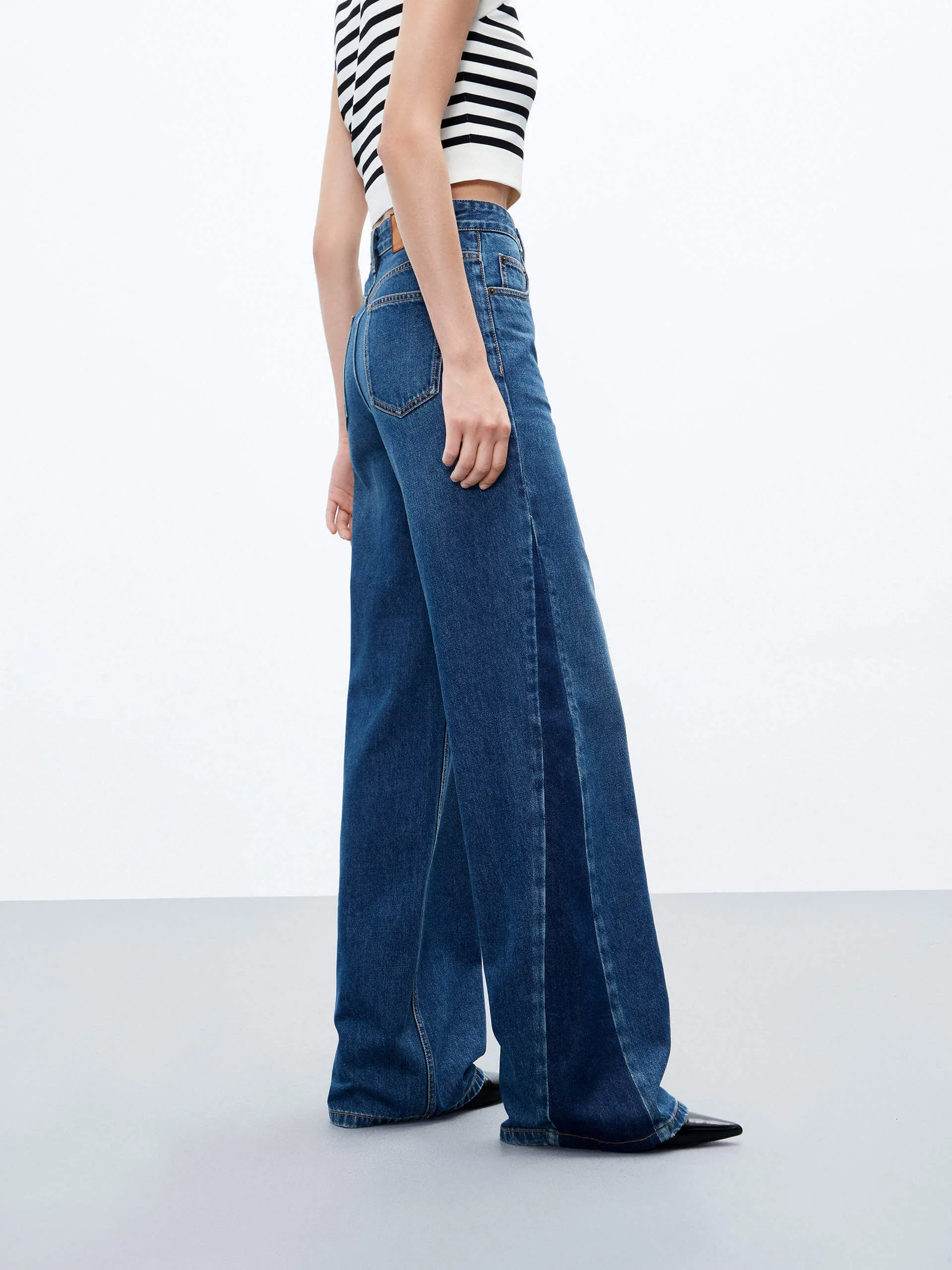 Contrast Detail Straight Jeans sold by Mo&Co product image thumbnail 2