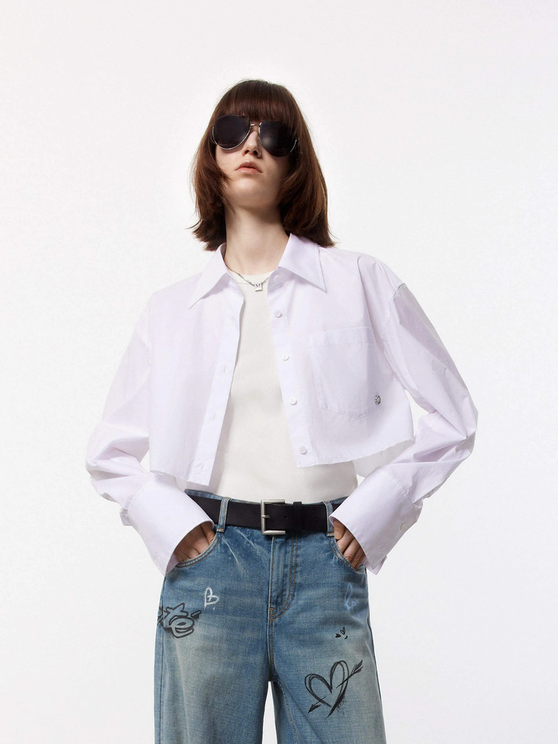 Short Cut Cotton Shirt sold by Mo&Co