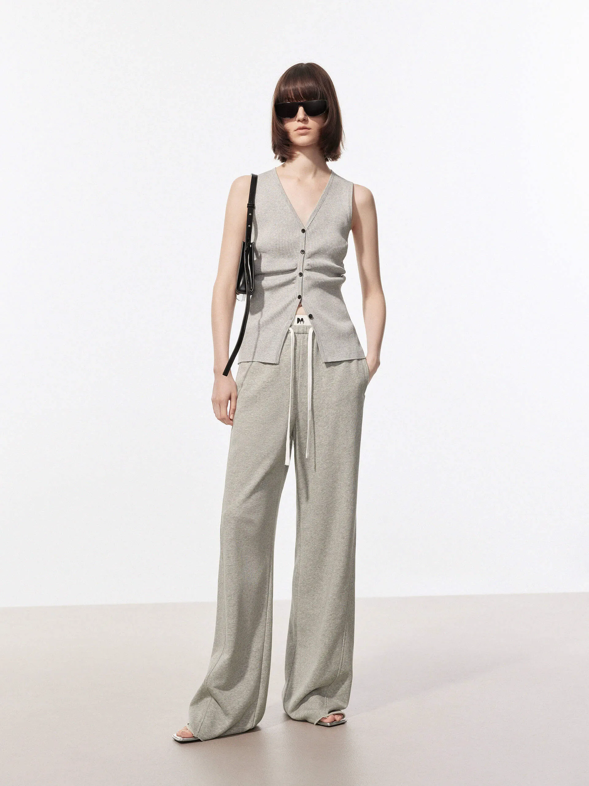 V-neck Ribbed Knit Tank sold by Mo&Co product image thumbnail 2